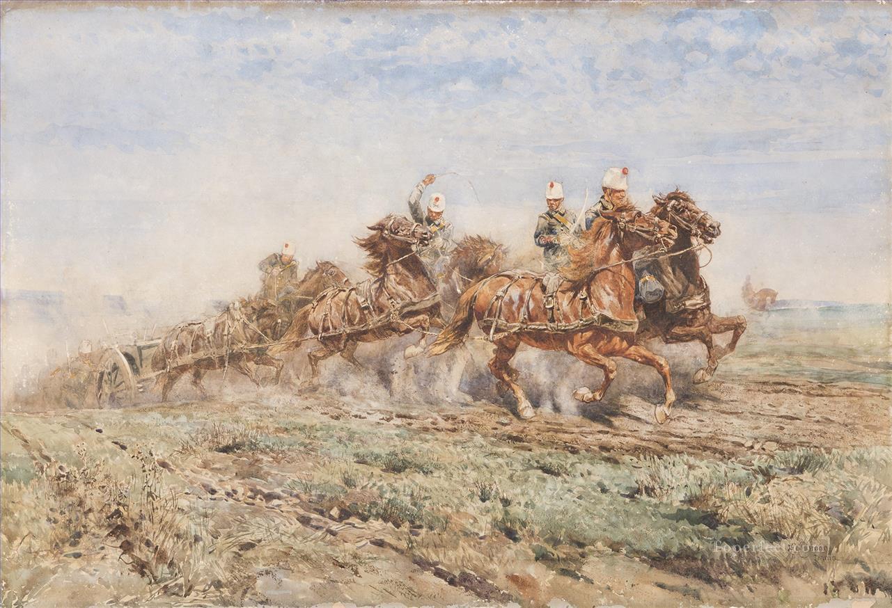 Soldati di fanteria a cavallo género Enrico Coleman Pintura al óleo